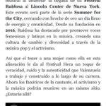Francisca Valenzuela Instagram – mujeres que hacen ruido (y necesitan su cafeína) 💥☕️ 🙃⚡️MUCHASGRACIAS @revistamarvin x destacar mi trabajo y creación de @ruidosafest -incluyendo nuestro primer festival de mujeres en la música em CDMX en 2016!-, compartir que se nos viene este año in @ruidosafest NYC, mi gente!!! Y mi participación en el @festivalherahsbc de CDMX!! ❤️‍🔥❤️‍🔥❤️‍🔥 QUÉ GANAS! 

⚡️ muchas gracias @rollingstonees x destacar e incluir los estudios de investigación @ruidosafest acerca de participación de mujeres en festivales de música de latinoamérica. gran artículo que recorre data, testimonios y tiene de portada nuestra foto de Ruidosa Fest Santiago 2016 con la cami @camila_moreno_ x @rosario_oddo !!! 💕💕💕💕