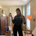 Frankie Adams Instagram - Just me, my new bag of skincare & a plum I’m eating.