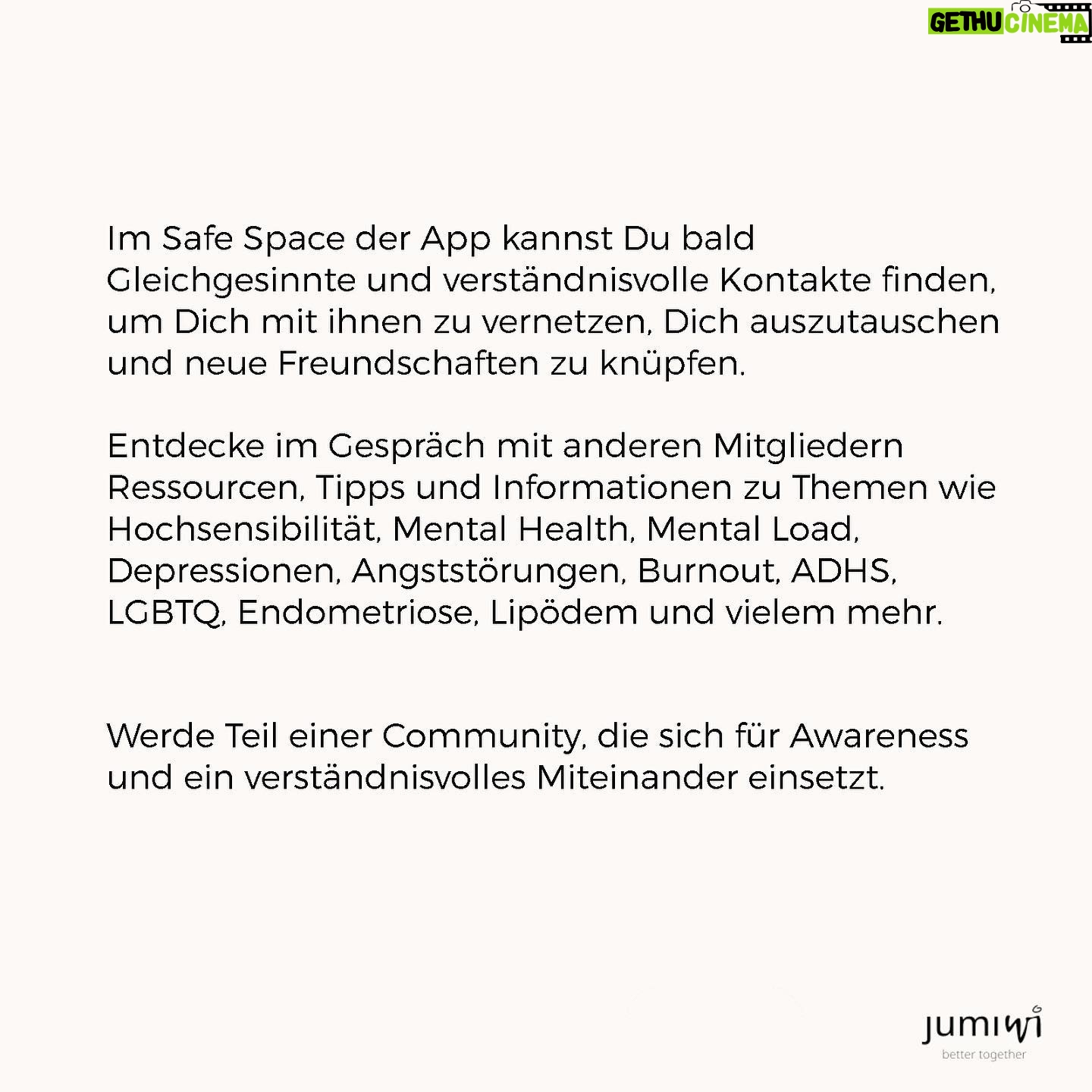 Franziska Böhler Instagram - BETTER TOGETHER. „Einsamkeit ist für mich das Gefühl nicht liebenswert zu sein. Warum sonst würde manchmal so viel Schlechtes und Böses auf mich einprasseln? Ich weiß, dass es nicht meine Schuld ist, aber meine Einsamkeit besteht darin, dass ich immer versuche herauszufinden, was ich falsch gemacht habe. Das verstehen die Menschen um mich herum nicht… Ich habe Probleme zu vertrauen… Wenn du dich öffnest, kannst du verletzt werden. Also vermeide ich es meistens. So verliert man die Leichtigkeit… Und fühlt sich allein.“ 𝘍𝘳𝘢𝘯𝘻𝘪𝘴𝘬𝘢 𝘉ö𝘩𝘭𝘦𝘳 Franziska Böhler | @thefabulousfranzi betreibt Öffentlichkeitsarbeit zur Pflege, zum Gesundheitssystem und zu gesellschaftskritische Themen, und ist mehrfach ausgezeichnete Buchautorin. Selbst betroffen, engagiert sie sich außerdem seit der Corona Pandemie ehrenamtlich für die Organisation „Health4future“, damit Long Covid Betroffene endlich ernst genommen und akzeptiert werden. Sie kommuniziert offen, welchen Einfluss die Schattenseiten Ihrer Arbeit auf ihre mentale Gesundheit haben und macht damit vielen Menschen Mut zu mehr Authentizität und Offenheit. In erster Linie ist Franziska Böhler aber ein zauberschöner Mensch, der sein Herz auf dem richtigen Fleck trägt und es bedeutet uns wahnsinnig viel, dass sie von Beginn an unsere Schirmherrin ist. 𝗷𝘂𝗺𝗶𝘄𝗶 - 𝗯𝗲𝘁𝘁𝗲𝗿 𝘁𝗼𝗴𝗲𝘁𝗵𝗲𝗿 #einsamkeit #bettertogether #franziskaböhler #chrisgust #strongertogether #jumiwi#gemeinsamstatteinsam #wegeausdereinsamkeit #mentalhealth #mentalegesundheit #health #hochsensibilität #hsp #app