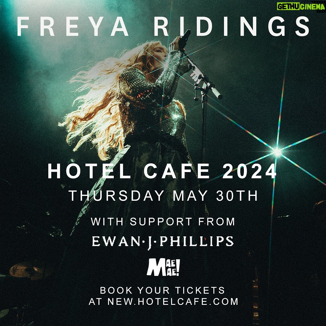 Freya Ridings Instagram - LA I’m so excited for my next @thehotelcafe May show and to have not one but two INCREDIBLE supports @ewanjphillips and @maemaemusic joining me on Thursday May 30th! I am truly honoured to be supported by such talented artists and we can’t wait to see you there. 🥰✨🎤 Photography Credits: @ellisha.jade @jackrobinson.photo @joehorridge @kellie.photo