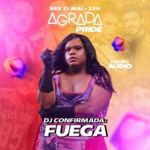 Fuega Instagram - Mais uma confirmação 💜

Estamos em um relacionamento sério com @onlyfuego e não queremos largar 😍 mais uma vez no palco pop do Agrada Gregos ✨

Aproveita logo o lote atual, pois um passarinho me contou que periga do lote virar jaja 🫢 Garanta seu ingresso no link da bio!

AGRADA PRIDE🏳️‍🌈
🗓️ 31/05
⏰ 22H
📍 @audio