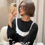 Fujii Karen Instagram - 安定のbob hair🤍🩶 今まで、色んなボブをたのしんできたけど✂️ またまたお洒落なボブが完成しましたぁ〜✨ 自分らしくいられるhairstyleにプロと相談しながら アレンジしていく時間ってほんとたのしい♪ New style ▶︎ Layered bob✂️ たのしんじゃおっと。😘🥰 Hair designer: @tomoca13 thank you.♡