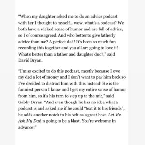 Gabby Bryan Instagram - Thank you @deadline for the exclusive feature and sorry to the internet for spamming you but follow @letmeaskmydadpod while you’re at it….. 

& submit your questions to letmeaskmydadpod@gmail.com and we’ll save your life.

📸 @alexskbrown