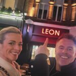 Gabby Logan Instagram - A weekend off the sporting life. 1-Posing with @kennylogan11 outside the OG @leonrestaurants in Carnaby Street taken for our mate @johnv_leon -we sat round his dinner table trying out recipes back in 2003 and then watched his and Henry’s dream become a reality 🙌🏻 when this place opened in 2004. 2- Our pal @johnbish100 what a beautiful funny and heart felt show at the Palladium 3- @bimma81 upped the cultural ante with this masterpiece - 3 hours long and Kenny managed it 🙌🏻 4-the brilliant @the_one_from_hull to round off the weekend with a superb, tight and painfully funny show (@mellychaps this app has cut you and Collette off!) 5- I just love them - that’s all. @adidaslondon 6-thought you might like to know this, so easy but so full of goodness. 7- Banksy traffic jam cultural bonus. Now back to the sport.