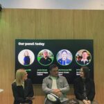 Gabby Logan Instagram - A brilliant few hours at Accountex with @sageofficial where I hosted their Sport Partnerships Panel event with insightful discussion on AI within sport! Thank you to @jamiegeorge2 @sportabletech and Lydia Greenway for joining me! #SageInsights #Accountex2024