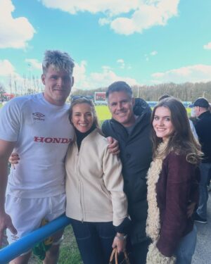 Gabby Logan Instagram - First bank holiday of 2024 🌟
@reuben_logan and @loislogansj loved watching you compete 🙌🏻 
And @christineyorathdesign thank you for the excellent t shirt 🙏🏻