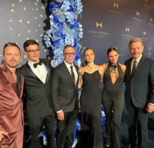 Gabrielle Anwar Instagram - Fun times on the bleau carpet with @aaronpaul #briancranston #hugo @shareefmalnik @paisleyverea @fontainebleaulasvegas @barry.colleen1 What a night! @justintimberlake