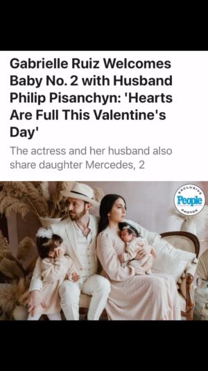 Gabrielle Ruiz Instagram - Our hearts are full this Valentine’s Day to introduce you to our second daughter, Vivienne Zocha Pisanchyn. Born on January 23rd, her sister Mercedes remarkably astounds me taking on her new older sister role with natural ease. Thank you @people for the exclusive. Meaning behind her name and photo shoot details in my bio link! 

Spectacular Photos by @adphoto_nepa 
@ppisanchyn

#gabrielleruiz #babyannouncement #newbaby #vivienne #photoshoot #newborn #newbornphotography #newbornbaby #peopleexclusive #exclusive