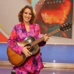 Gaby Moreno Instagram - 1er show promo #DUSK Styled by @kimmyerin 🩶Lavender metallic suit by @gennyofficial 🤍Necklace by @whitinganddavisbags 🩷Tie-dye silk suit by @alejandraalonsorojas 📷 1-3: @danielmorenofilms