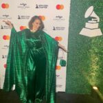 Gaby Moreno Instagram - Kicking off #GRAMMY week celebrating all nominees with both the NY and LA @recordingacademy chapters. 🙌🏼🧡🤗 Thank you @sesaclatina @cosmicaartists Styled by the fabulous @kimmyerin NY 👗 by @semsem LA 👗 by @angelikajozefczyk Necklace @lele_sadoughi LA rings @ninaberenato