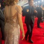 Gaby Moreno Instagram - Thank you to my dear @kimmyerin for styling me for the #GRAMMYs red carpet. dress: @marchesafashion gloves: @cest_jeanne hair clips: @leletny hair makeup: @kristenpulice bag: @gennyofficial