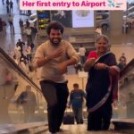 Gangavva Instagram - She is very excited for her first flight 🛫✈️ How did you feel during your first entry to the airport? . 📸 @anjimamaaa @gangavva @myvillageshow . #firstflight #airport #gangavva #anilgeela #myvillageshow #firstjourney #comedy #fun #life #happymoments