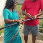 Gangavva Instagram - Ma gangava vadhina new bormotor fixing... #gangavva #anjimama #movie