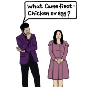 Garima Arora Instagram - Dekho baat toh mene sahi kahi hai!
.
.
.
#RanveerBrar #GarimaArora #funnyjoke #tuesdaymood #jokes #eggs #chicken #eggcamefirstorchicken