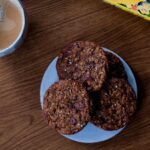 Garima Arora Instagram - These Jaggery and dark chocolate cookies made with Coconut, Besan (chick pea flour), Sesame and Alsi (flaxseed) all staples in the everyday Indian kitchen is part of the breakfast bakery @here_bkk . Best dunked in ginger chai! See you HERE soon.