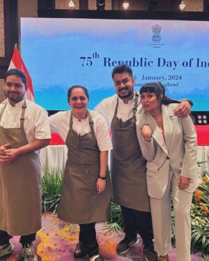 Garima Arora Instagram - A pleasure and honor to cook at the 75th republic day celebrations in Bangkok. It’s been a remarkable beginning of the year for us not just as a nation but more so as a civilization. As we shed our colonial past and come into our own again theres never been a better time to be alive and never been a better time to be Bhartiya. 🇮🇳 🙏 ❤️