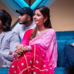 Garima Sharma Instagram - Thank you @comedychampion.np for having us ♥️ LONDON TO PARIS PROMOTION 🌸 Wearing: @samrat_couture Jewelry: @shree_natraj_jewellers Makeup: @lavi_makeupstudio . . . . #debut #moviepromotions🎥 #keepsmiling #positivity #comedy