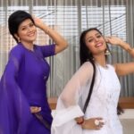 Gauthami Jadav Instagram – 💙🤍 Sathya n Rithu ☺️ 
#sathya #sathyaserial #zee #zeekannada #trendingreels