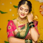 Gauthami Jadav Instagram - 🩷💚🩷 Makeup @makeoverwith_yogitabhosale #makeuplook #gouthamijadav #sathya #zeekannada #beautiful