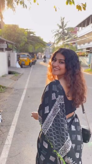 Gayathri Ashok Instagram - Ammu   Saree = Perfcet match 🌙🪷🤍

#saree  #sareelover #traditional