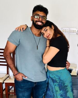 Gayathri Ashok Instagram - My thangam 🧿✨
The one person I love the most in this world. 
* UNCONDITIONALLY *

 @gautham_ashok 

Untill next time Appusey :’) come back to mumu soooooooooooon. 
#twin ✨