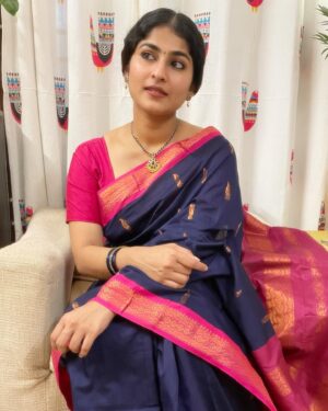 Gayathri Ashok Instagram - A traditional touch ✨🤍

#saree  #traditional  #aesthetic