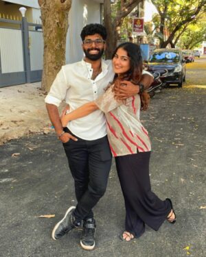 Gayathri Ashok Instagram - My thangam 🧿✨
The one person I love the most in this world. 
* UNCONDITIONALLY *

 @gautham_ashok 

Untill next time Appusey :’) come back to mumu soooooooooooon. 
#twin ✨