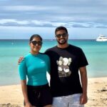 Gayathri Reddy Instagram - Last swim before winter🌊 @nishanth.reddy.5851 @a.l.abi
