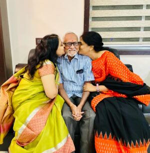 Gayatri Bhargavi Instagram - Year 2023, is ending with a heavy heart & grief. 

My Nanna garu, my 1st Love, Guide, Hero’s completed his physical life Journey on 26th Dec 2023. 

Healthy & Happy, he lived  like a King till his last breath. Void of his physically presence is evident , but we are sure, his Soul is guiding us always. 

We believe, he will keep an eye on us, as he Donates his EYES 👀 [coroneas] to someone special.
#thankful to @friends2support  @mohanfound @vasaneyecare_hyd @sowjanya.sameer & my family, our good friends who were with me in completing this process. 
#organdonation 

Nanna garu Dr K. Suryanarayana Sarma ji, is a multifaceted, Charmer & always  a Smiling Heartthrob. 

On one side, A man with Masters degree in Social work,  New Delhi, challenged self to a Businessman, got into crises and then studied law as a student to fight his own case, just to be a winner & thrived to get an Doctorate. Was a College professor, An Author ✍️, etc etc the list goes on…. he had always challenged himself & proved successful each time. 
Thus Daddy is my True Super Hero. 👌😍 

The other side, A Good Friend, A blue eyed boy in the family, an authoritative Husband,  Caring Son, Loving Father, guide, Selfless Worker, very Naughty grandfather & a mesmerising Orator. 

An encyclopaedia of knowledge we had at home, who always guided us showing the path. 

Mere words cannot express the grief & Void we are doing though as a family today. I feel I lost the sense of direction as my Navigation is not with me. I’m lost clueless on what is next??? 😞🥲

Thankful to Almighty & Best half to give me an  opportunity of living together in one nest & I think I did give  my best to him as a daughter. 

My sister and me stand strong as pillars taking care of my Amma & everything as always. 🙏
.

.
.
.
#organdonationawareness @mohanfound #organdonationsaveslives #life #yearend #2023 #2024  #fatherdaughter #fatherlove #parents #dadlife #dad #nanna #grief #lifejourney #love @sowjanya.sameer