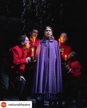 Gemma Whelan Instagram - Posted @withregram • @nationaltheatre ★★★★★ ‘A revelation ‘ The i
★★★★ ‘Richly entertaining’ The Reviews Hub
★★★★ ‘Raucously funny’ London Theatre
‘Playful and visually witty’ Evening Standard
‘Blunt, funny and wilfully anachronistic’ Time Out
‘Quick-witted drama’ Guardian

Cast:
@nickblakeley
@rhiannonclem
@adamofdonaldson
@adele_jjames
@kwakumills
@jmoore.cook 
@jamesphoon_ 
@Gemwhelan 

Creative Team:
@_sarah_j_gordon_ | Writer
Natalie Ibu | Director
@graciesmart | Set and Costume Designer
Zoe Spurr | Lighting Designer
@afbsound | Sound Designer
Ingrid Mackinnon | Movement Director
Naomi Downham | Casting
Charmain Hoare | Dialect Coach
Shereen Ibrahim | Company Voice Work
Charlotte Burton | Associate Lighting Designer
Ana Beatriz Meireles | Associate Movement Director
Natasha Haws | Staff Director

Underdog: The Other Other Brontë is now playing in the Dorfman Theatre until 25 May. 

It plays at @northern_stage from 7 June.

📸 @ishashahphotography

#NationalTheatre #NTUnderdog #BronteSisters #WhatsOnLondon