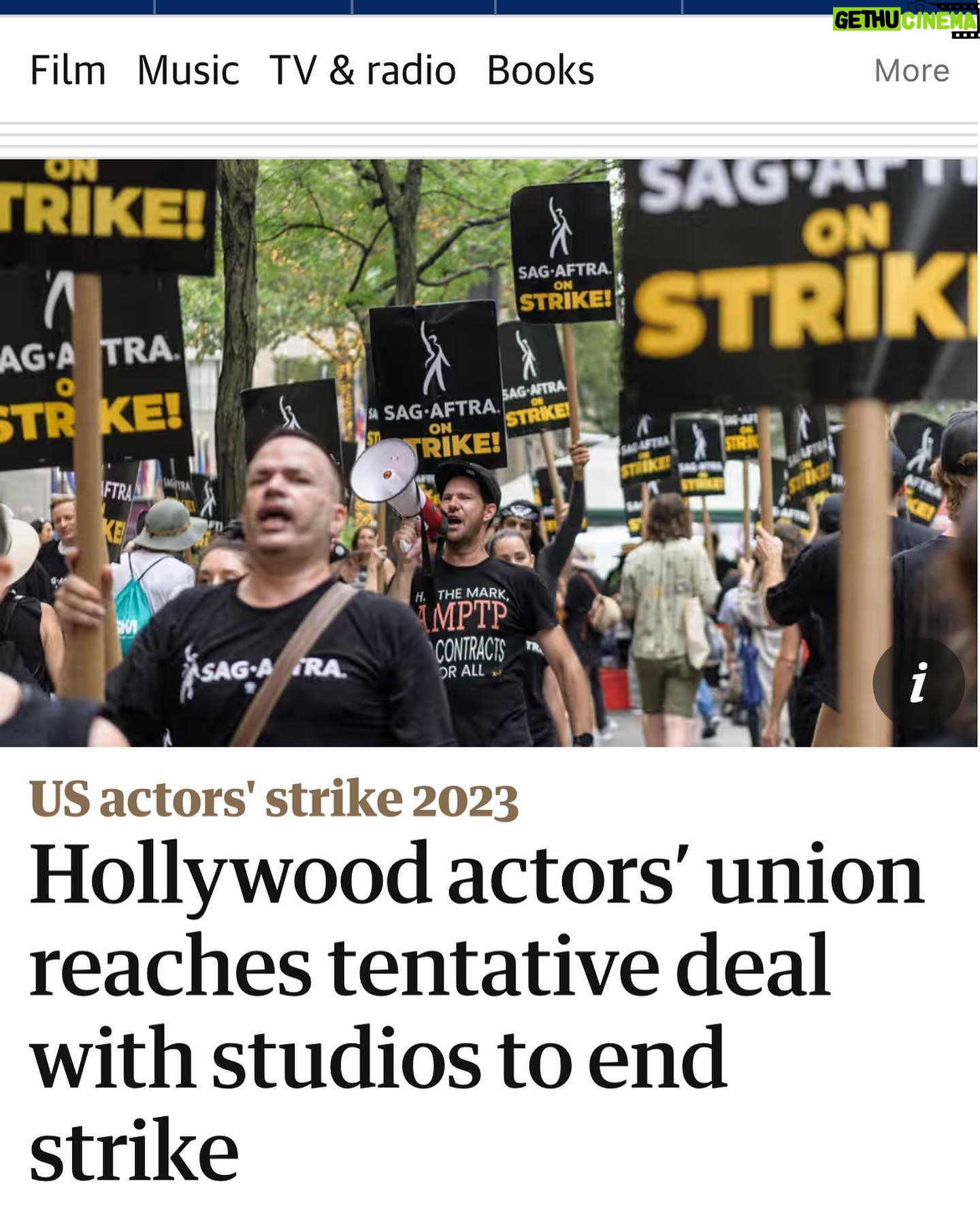 Gemma Whelan Instagram - Thank you to every single @sagaftra member for fighting this incredibly tough battle on behalf of every actor and the future of our amazing community and work - in awe of your resilience and resolve. Thank you thank you thank you 🙏🏼 now on with the show(s!) 🎥 🎭 💕