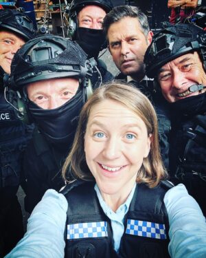 Gemma Whelan Instagram - Another cracker at the coal face.
Swat team dreams #diray @itv @htmtelevision @parmindernagra ✌🏼