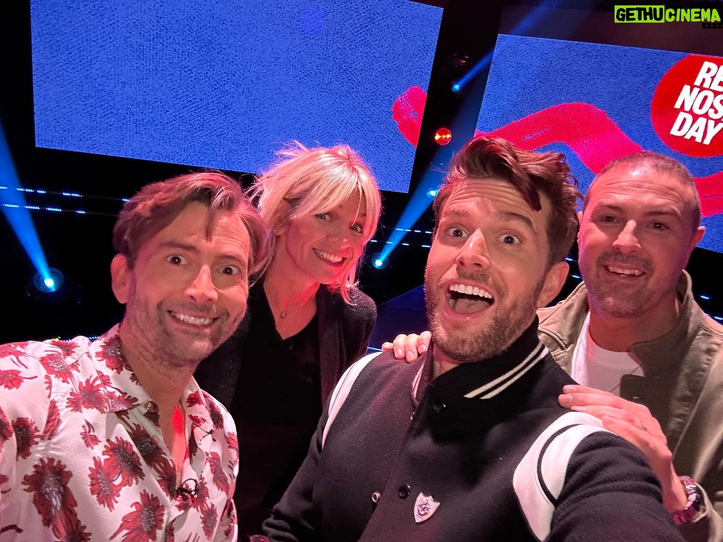 Georgia Tennant Instagram - DT and his new friends. (He’s also just done a @tiktok live. I don’t know who he is anymore) @comicrelief @zoetheball @joeldommett @mcguinness.paddy @ajodudu #comicrelief #rednoseday @mrrichcurtis
