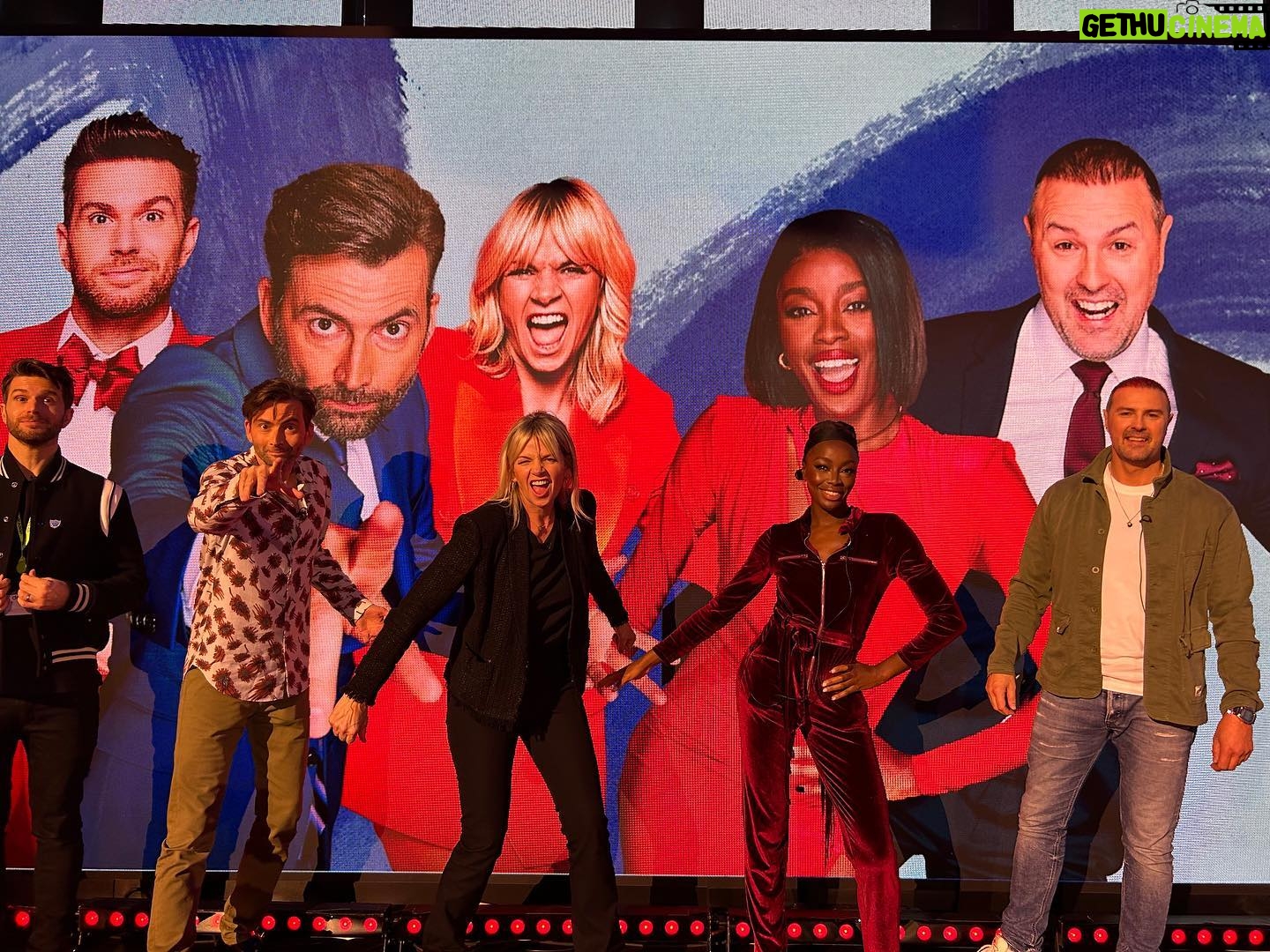Georgia Tennant Instagram - DT and his new friends. (He’s also just done a @tiktok live. I don’t know who he is anymore) @comicrelief @zoetheball @joeldommett @mcguinness.paddy @ajodudu #comicrelief #rednoseday @mrrichcurtis