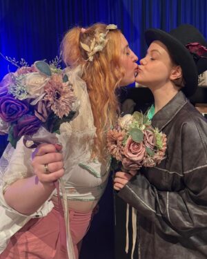 Georgie Henley Instagram - 💒 my beautiful bride and I at Luna Luna - a playground of imagination conjuring the surreal and spectacular - generative, healing, provocation through play - tears of joy and awe! 💐🎩