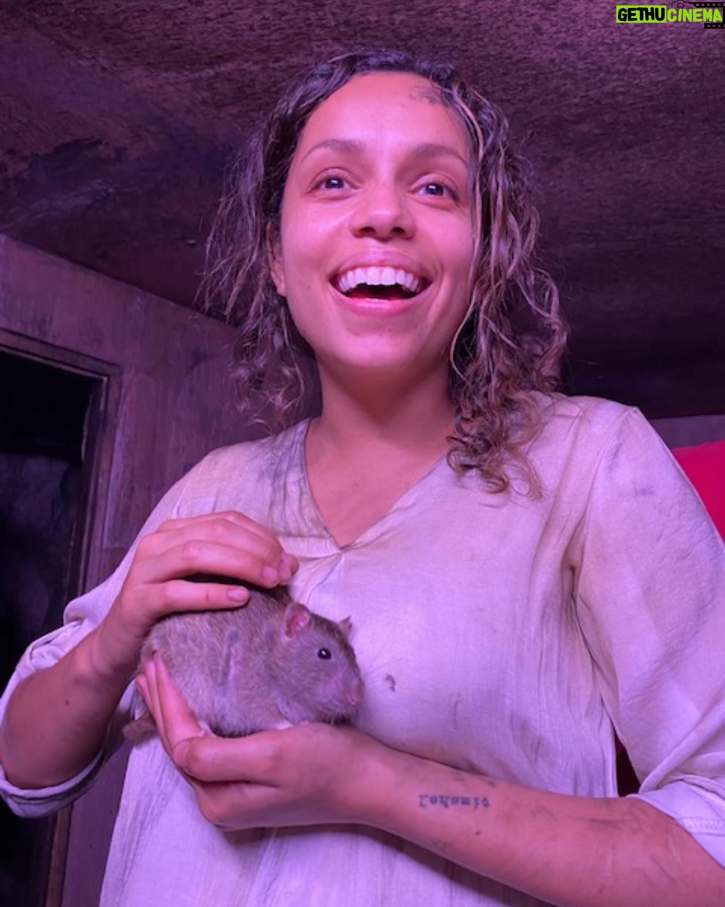 Georgina Campbell - 3.9K Likes - I never take enough photos, but here’s some behind the scenes of Barbarian ❤️ (sadly ratthew the rat didn’t make the final cut)