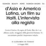 Gessica Généus Instagram – Freda really put the greatest humans on my path !! Thanks to the brilliant and talented designer @stellajean_sj_  that @ariouyou connected me with FREDA Has an article in @vogueitalia while the film is competing at the @fescaaal in Milan Italy !!! From the whole team Thank you !!! 🖤🖤🖤 @jmgigon