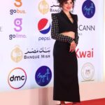 Gihan El Shamashergy Instagram - From the MENA premiere of The Swimmers at the Cairo International Film Festival ✨ Stylist @kariemfadl Suit @asmorii Makeup @duhamukhtar Jewelry @louisdiamondsofficial Hair stylist @thecurlystudio @doaathecurlystudio