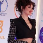 Gihan El Shamashergy Instagram - From the MENA premiere of The Swimmers at the Cairo International Film Festival ✨ Stylist @kariemfadl Suit @asmorii Makeup @duhamukhtar Jewelry @louisdiamondsofficial Hair stylist @thecurlystudio @doaathecurlystudio