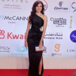 Gihan El Shamashergy Instagram - ‎‏From the opening ceremony of Cairo International Film Festival ✨ Styled by @kariemfadl Dress @tayacouture Hair @khaledelmadni Makeup @duhamukhtar Shoes @kateebykristina Clutch @sheclutches Jewelry @glamour.jewellery