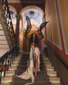 Gina Dirawi Instagram - Palestinian Goth Princess 🤍 📸: @izaboethius Thank you: @emeliepreber @bangsbymarre @karl_kram @emeliejanrell