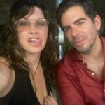 Gina Gershon Instagram - Happy Birthday to this Wonderful Maniac. ❤️❤️❤️🥳 @realeliroth 🎩🎂🥂🔪🪓🧨🪚⚙️#happybirthday. Let Them Eat Cake.