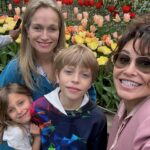 Gina Gershon Instagram - Cherry blossoms, friends and Godkids. #sunday