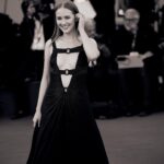 Gina Stiebitz Instagram - The dreamiest evening at the red carpet premier of ‘Poor Things‘ from Yorgos Lanthimos @labiennale Thank you @armanibeauty for having me 🌹 Picture: @ilushina_sasha #Makeup : @michalatus Hair: @valentinahstyle Outfit: @giorgioarmani #Venezia80 #Armanibeauty