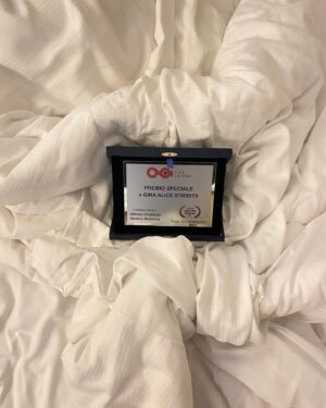 Gina Stiebitz Instagram - Our short film Tre Visi won 3 prizes in Italy last week. I also received one as best international actress, grazie mille Ciak Filmfestival! 
More to come ✨
(And yes my name was written wrong,not the first time this has happened 🫠)