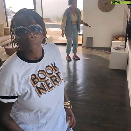 Gina Yashere Instagram - YOU KNOW WHAT DAY IT IS! OO IS IT??? GIMME THE ARTIST!! GIMME THE YEAR!! Then tag her π #choonsontuesdays #choonsontuesday #noshazam #under30sdontevenbother #thisaintyourgame BEFORE YOU ASK: Glasses custom from @gel_p_s Leggings Devil Amazon Tee random prezzie from the Ninja π€£