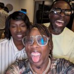 Gina Yashere Instagram - What a weekend! It's Aries season & my birthday happened to fall on a Saturday between the recordings of the last 2 episodes ever of my life changing show @bobheartsabishola, so why not throw a house party, & see how many songs we can do the Electric slide to? 🤣 Thanks to everybody who came out to celebrate with me, & my 3, yes 3!!! DJs, @kgsuperstar, @kristilomax, @djasha A great way to put a full stop, or period for you Americans 😜 on this beautiful chapter of my life. Had to get in the sauna, do half an hour of stretches, hit myself with a massage gun, hang upside down on my inversion table, then hit my knees with some red light therapy, just so I could walk Sunday morning, but I feel nothing but GRATITUDE