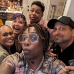 Gina Yashere Instagram - What a weekend! It's Aries season & my birthday happened to fall on a Saturday between the recordings of the last 2 episodes ever of my life changing show @bobheartsabishola, so why not throw a house party, & see how many songs we can do the Electric slide to? 🤣 Thanks to everybody who came out to celebrate with me, & my 3, yes 3!!! DJs, @kgsuperstar, @kristilomax, @djasha A great way to put a full stop, or period for you Americans 😜 on this beautiful chapter of my life. Had to get in the sauna, do half an hour of stretches, hit myself with a massage gun, hang upside down on my inversion table, then hit my knees with some red light therapy, just so I could walk Sunday morning, but I feel nothing but GRATITUDE