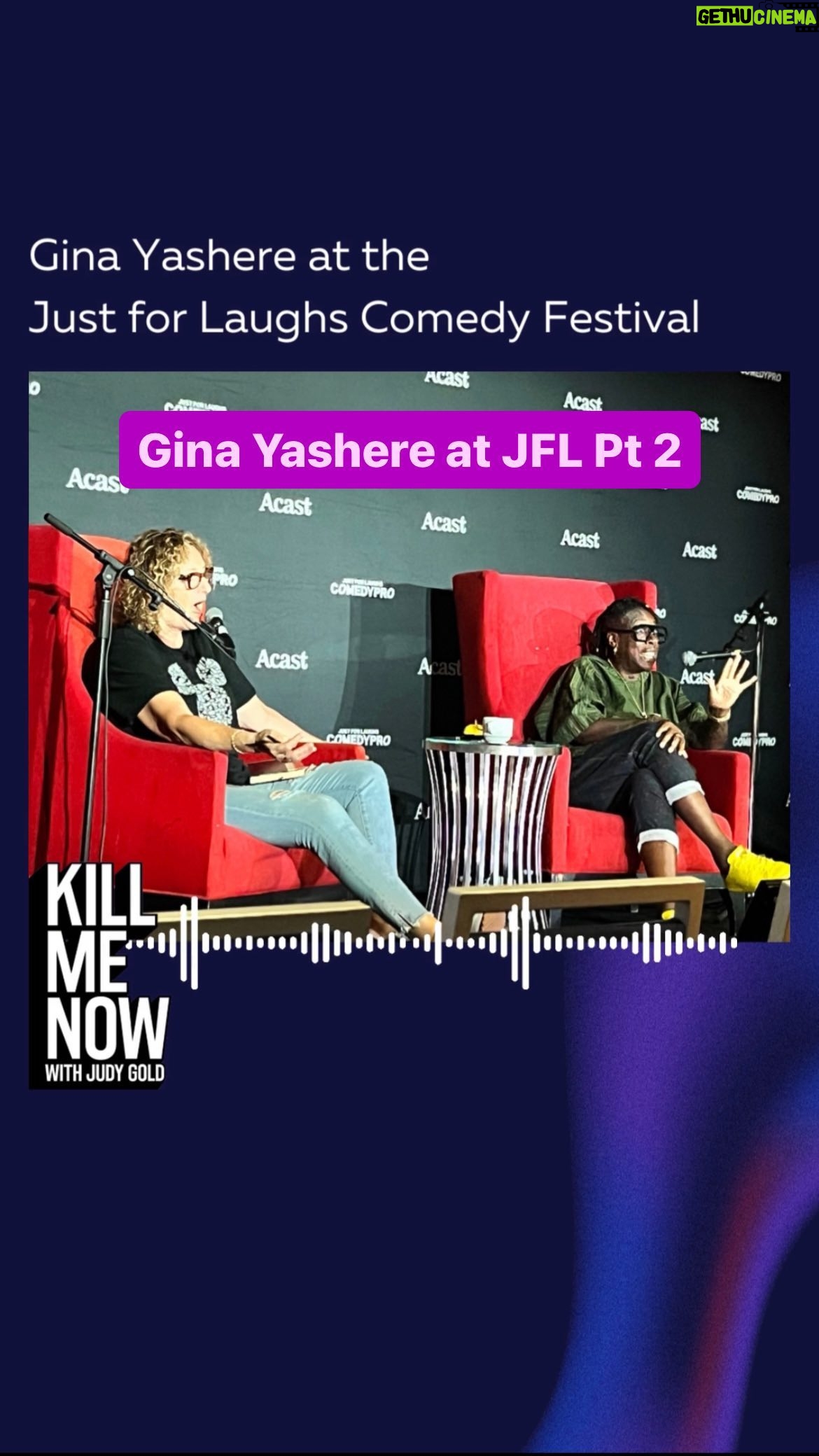 Gina Yashere Instagram - This week on #KillMeNow , recorded live at @justforlaughs , @ginayashere & I talk about how laughter changed the course of her life & gave her all the weaponry she’s ever needed. Listen to the full episode now wherever you get your podcasts or at the link in my bio! 🔗