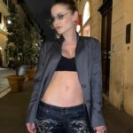 Giulia Elettra Gorietti Instagram - Last night dinner in Rome Bag @twentyfourhaitch Jewels @giuseppinafermigioielli 🩷 . . . . . . #dinner #rome #moonasianbar #nightout #actress #italian #german